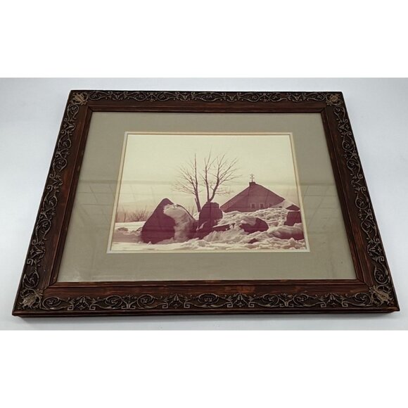 Antique Ornate Wood Frame With Intricate Carved Details 16.5"x13.5" Rustic Brown - Picture 3 of 16